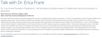 Talk with Dr. Erica Frank