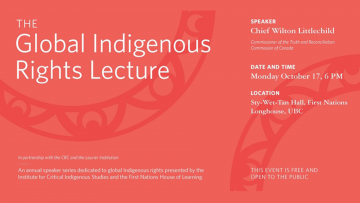 Global Indigenous Rights Lecture with Chief Wilton Littlechild