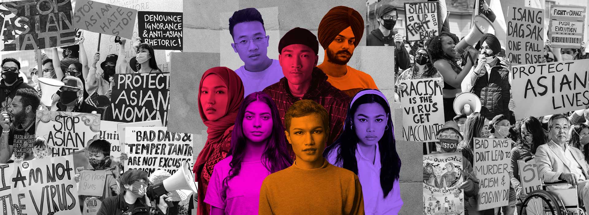 Collage of portraits of Asian youth