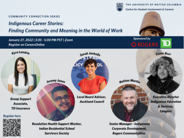 Community Connection Series: Indigenous Career Stories – Finding Community and Meaning in the World of Work