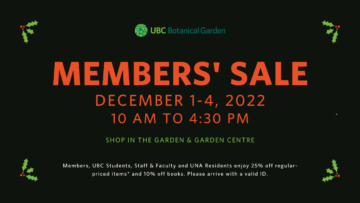 UBC Botanical Garden Members’ Sale