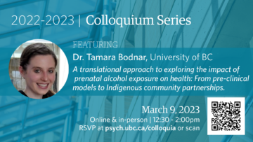 Colloquium with Dr. Tamara Bodnar, UBC