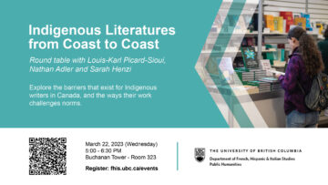 Indigenous Literatures from Coast to Coast: Round table with Louis-Karl Picard-Sioui, Nathan Adler and Sarah Henzi
