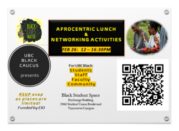 Black History Month event: Afrocentric Lunch and Networking activities